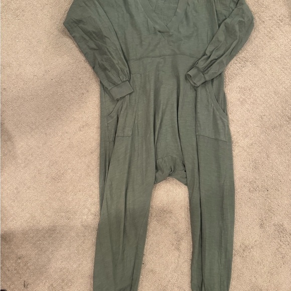 Free People Marci Green V-Neck Jumpsuit - Picture 3 of 3